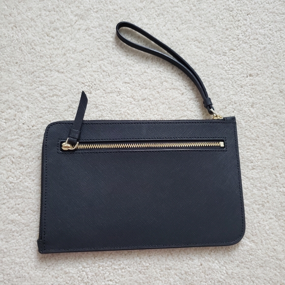 NWT Kate Spade Black Medium L-Zip Cameron Wristlet